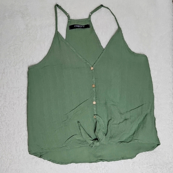 Emmer & Oats Tops - Emmer & Oat Green Razorback Top Size Small